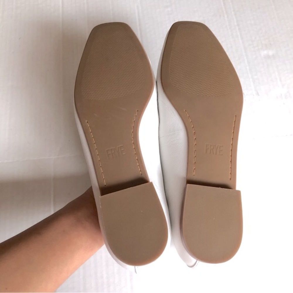 Frye Womens Dana white Square-toe Leather Heel Ballet Flats Shoes 9 - Picture 12 of 12
